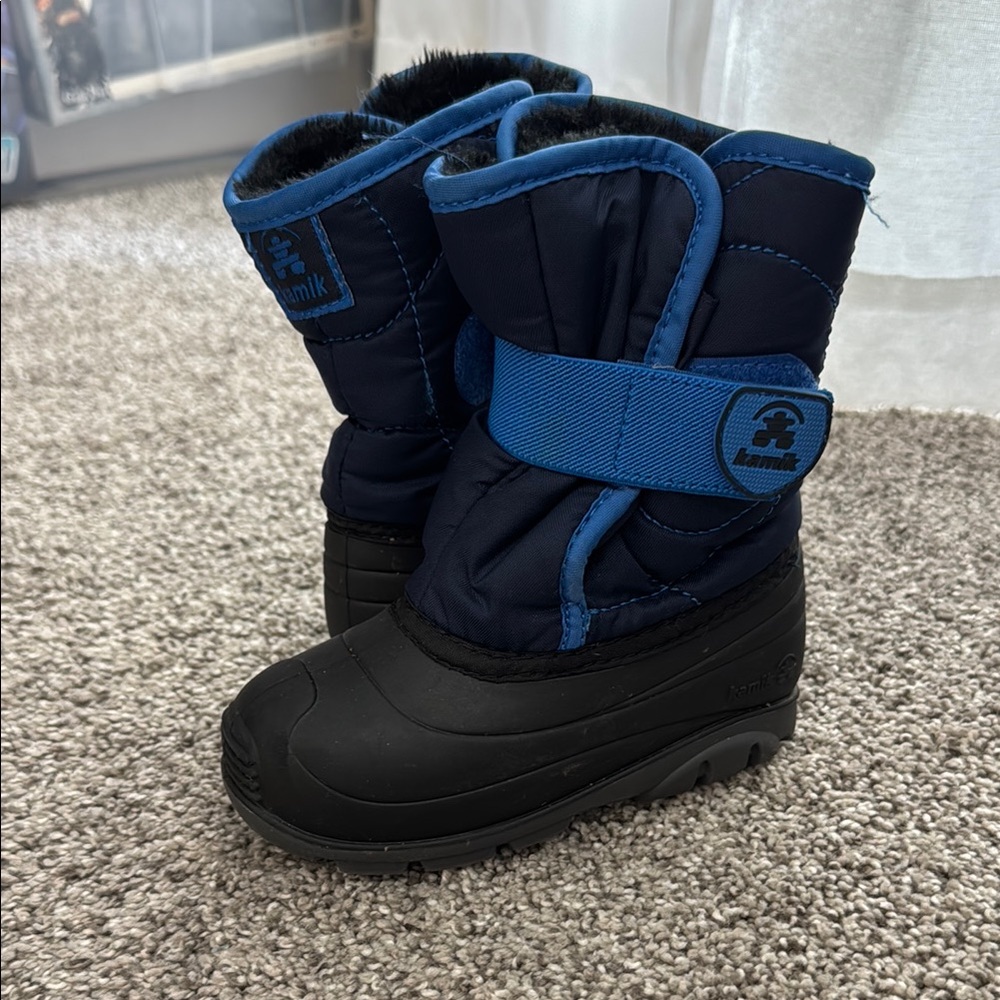 Kamik Kids' Black and Blue Winter Boots